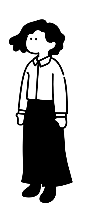 Line illustration of the voter the app was designed around